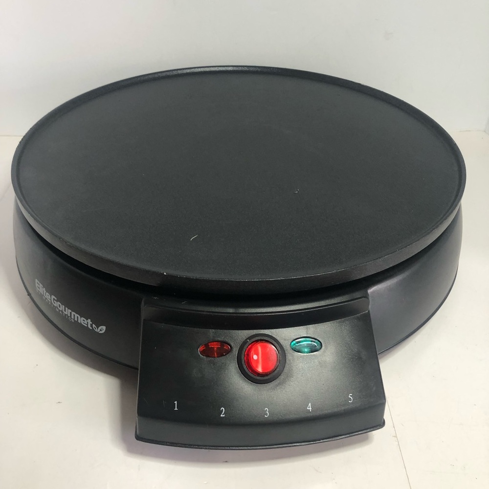 Elite Gourmet ECP-126 Crepe Maker and Griddle. Tested. Temp Gauge Finicky